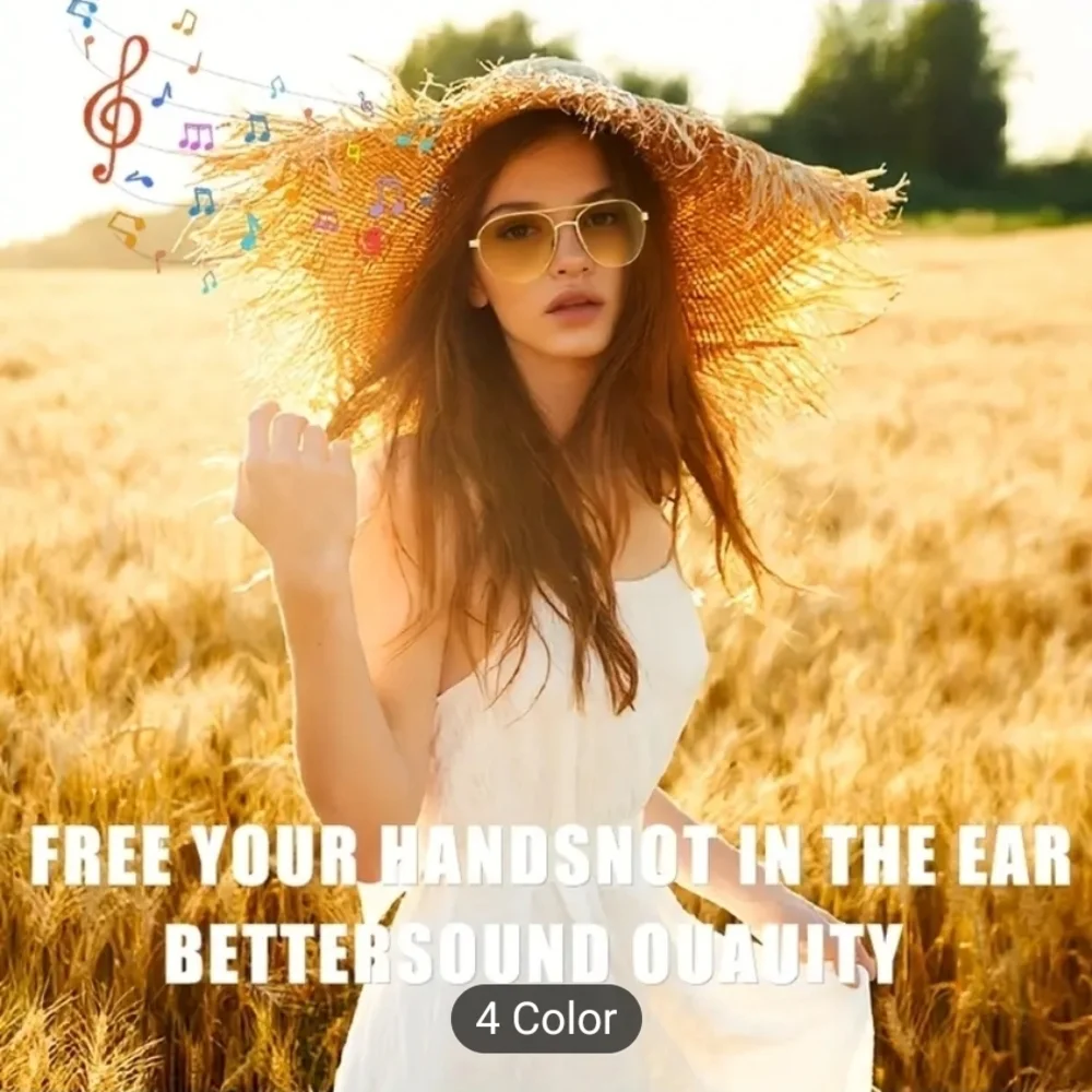 Smart Audio Glasses with Black and Gold Frame